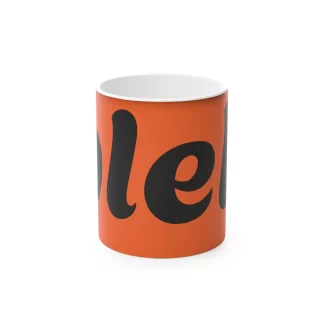 Colourful Magic Mug - Fun '.bleh.' for Coffee Lovers & Gift Idea ORANGE
