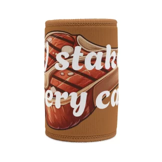 Funny Stubby Cooler – Perfect for Outdoor Parties & BBQs, Great Gift for Beer Lovers! - Light Brown
