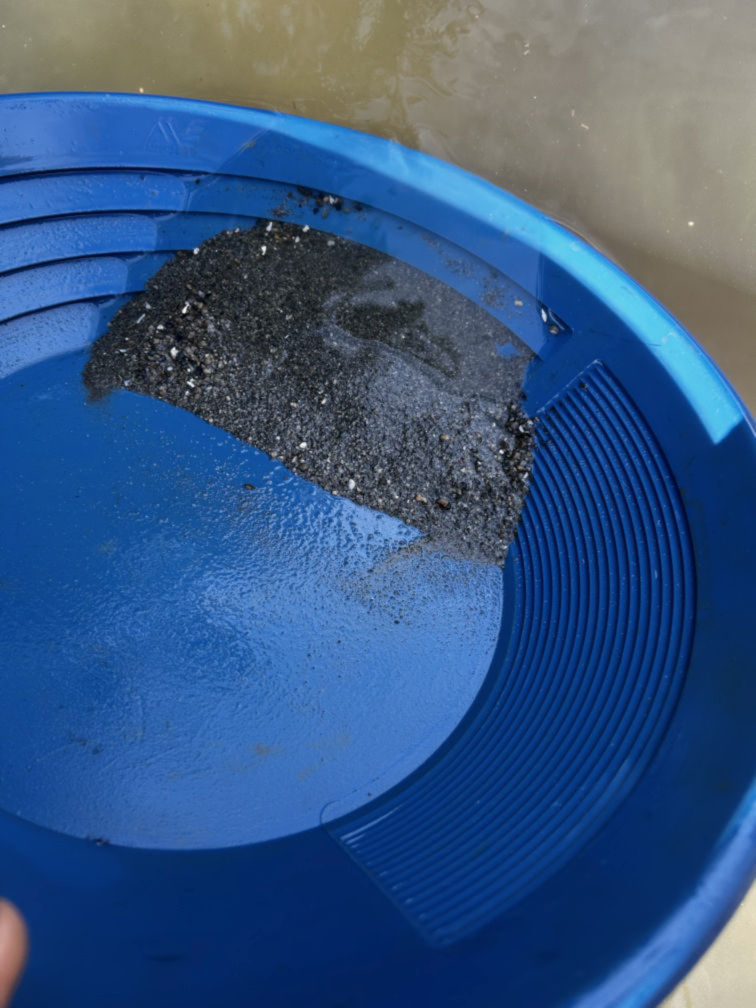 Site 1 - scoop of classified material into pan