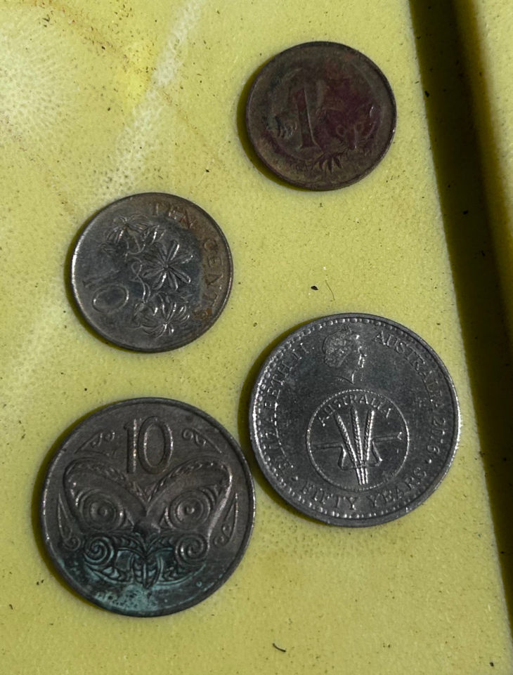 Coins of various denominations and countries